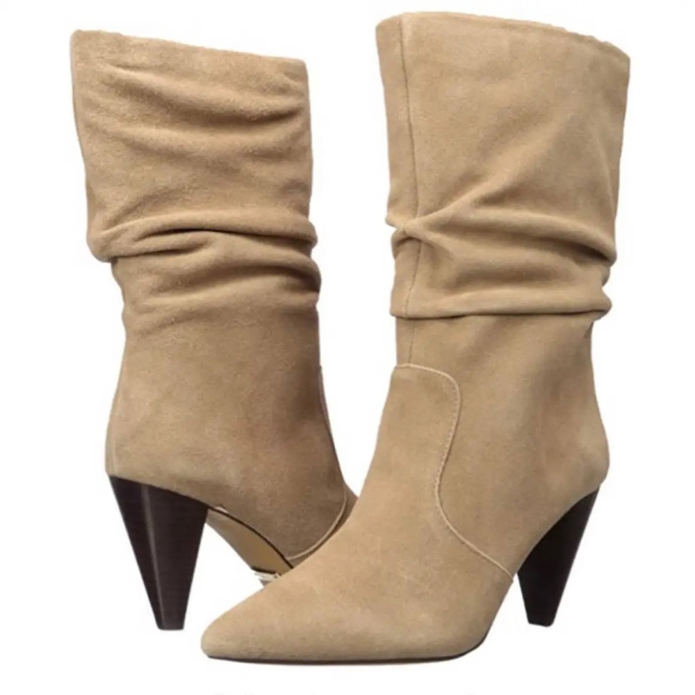Kensie Beige Suede Heeled Boots